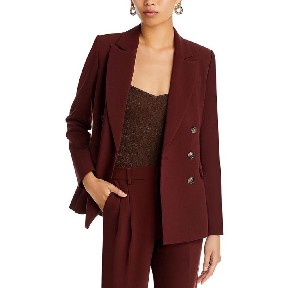 Paige Womens Malbec Brown Office Business Double-Breasted Blazer Jacket NWT